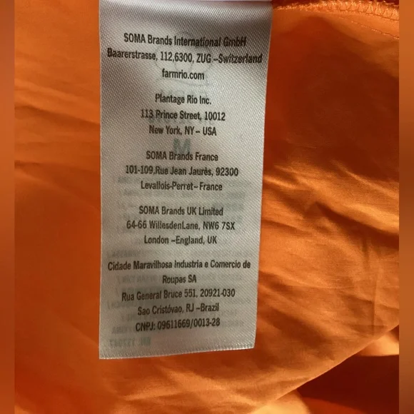 FARM Rio Bicolor Sleeveless Organic Cotton Midi Dress Orange Guava - Picture 10 of 14